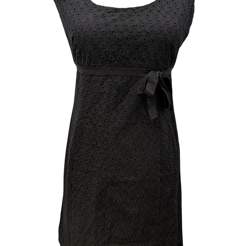 #361- Ann Taylor Black Sheath Midi Dress Sleeveless Scoop Neck